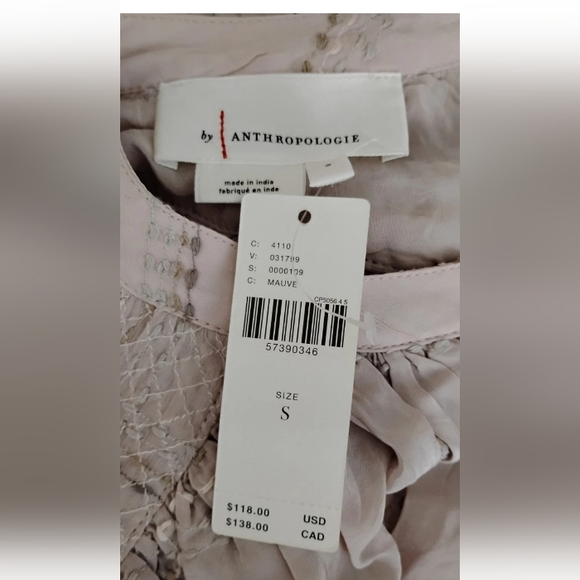 Anthropologie Sarabeth Textured Button Down Blouse Size S Pink Oversized - Picture 5 of 6